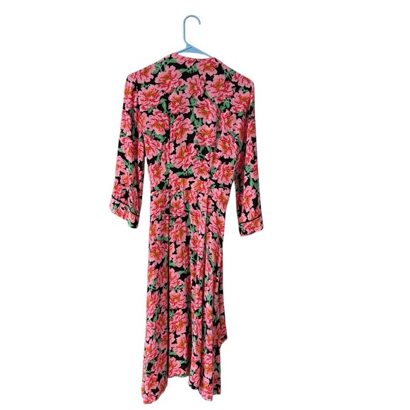 Modstrom Big Floral Print Wrap Dress Size XS Pink Feminine Summer Spring Casual - Picture 3 of 9